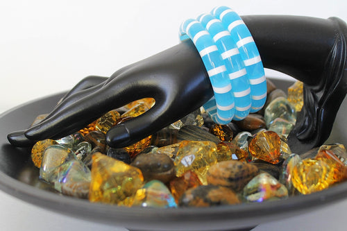 Blue Stripe Resin Bracelets